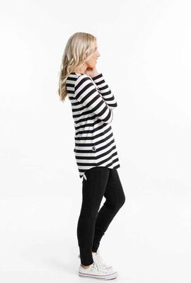 Long Sleeve Tee Black &amp; White Stripes