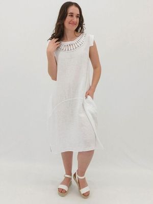 Maura Boho Dress White