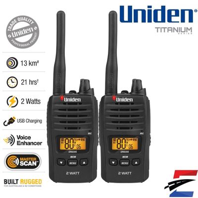 Uniden UH820S-2 80 Channels 2 Watt UHF Handheld Radio