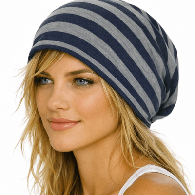 Callie Stretch Beanie with Wide Stripes