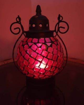 Crackle Glass Tealight Lanterns