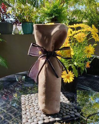 Wine Gift Bag - Suede Brown