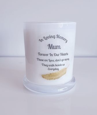 Gold Feather Memorial Candle