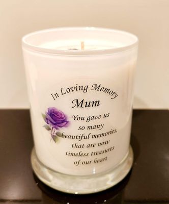 Purple Rose Design Memorial Candle