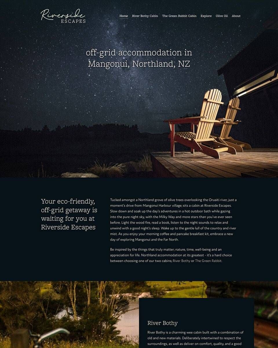 Riverside Escapes Website and Brand Design | Rocketspark Gold Partner Magic Fingers Graphics