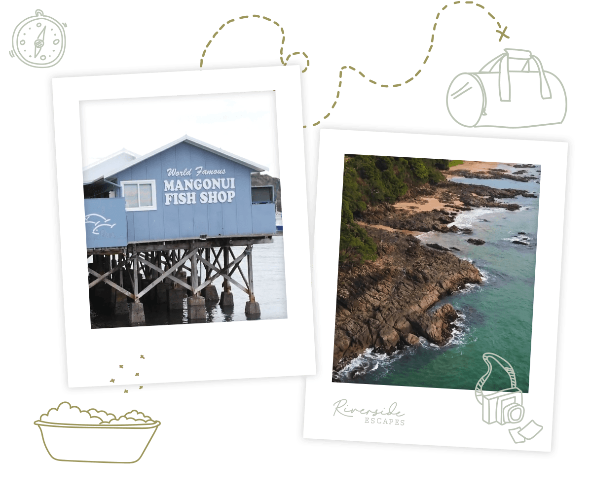 Custom illustrated itinerary for Riverside Escapes