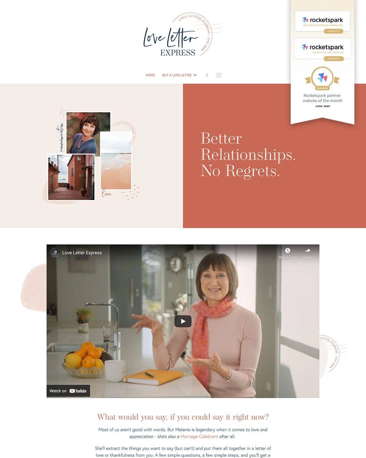 Love Letter Express Website Example | Designed by MagicFingers Graphics | Rocketspark award winning website