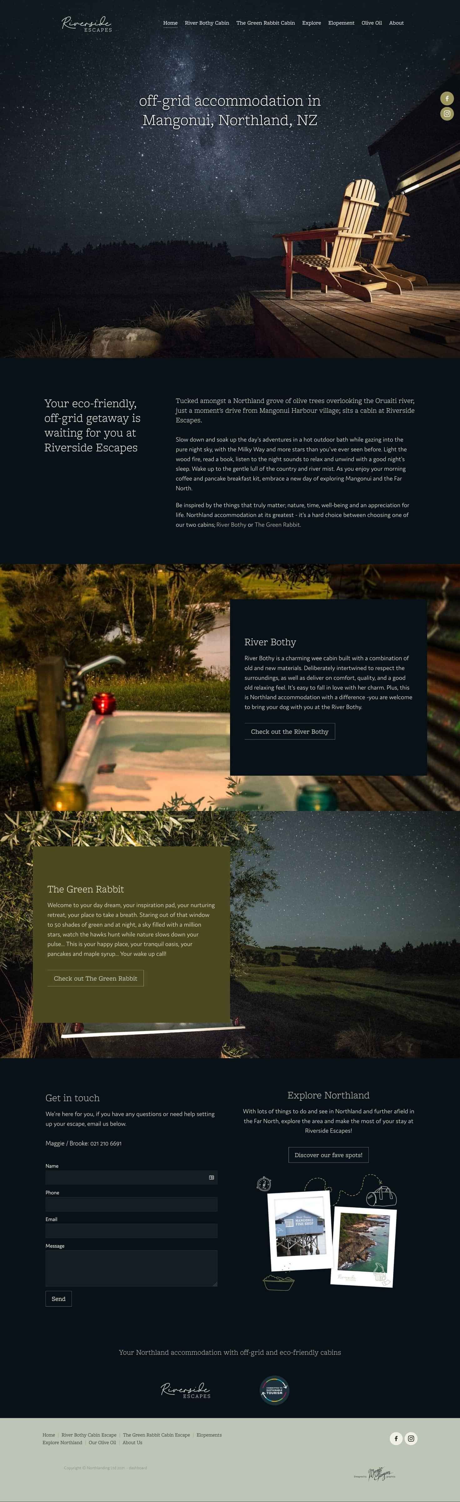 Riverside Escapes | The After view of a well designed website