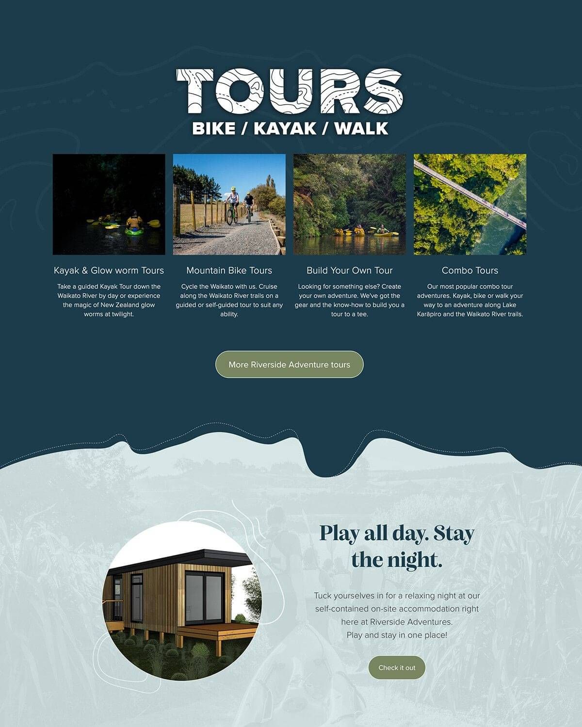 Riverside Adventures Waikato  Website and Brand Design | Rocketspark Gold Partner Magic Fingers Graphics