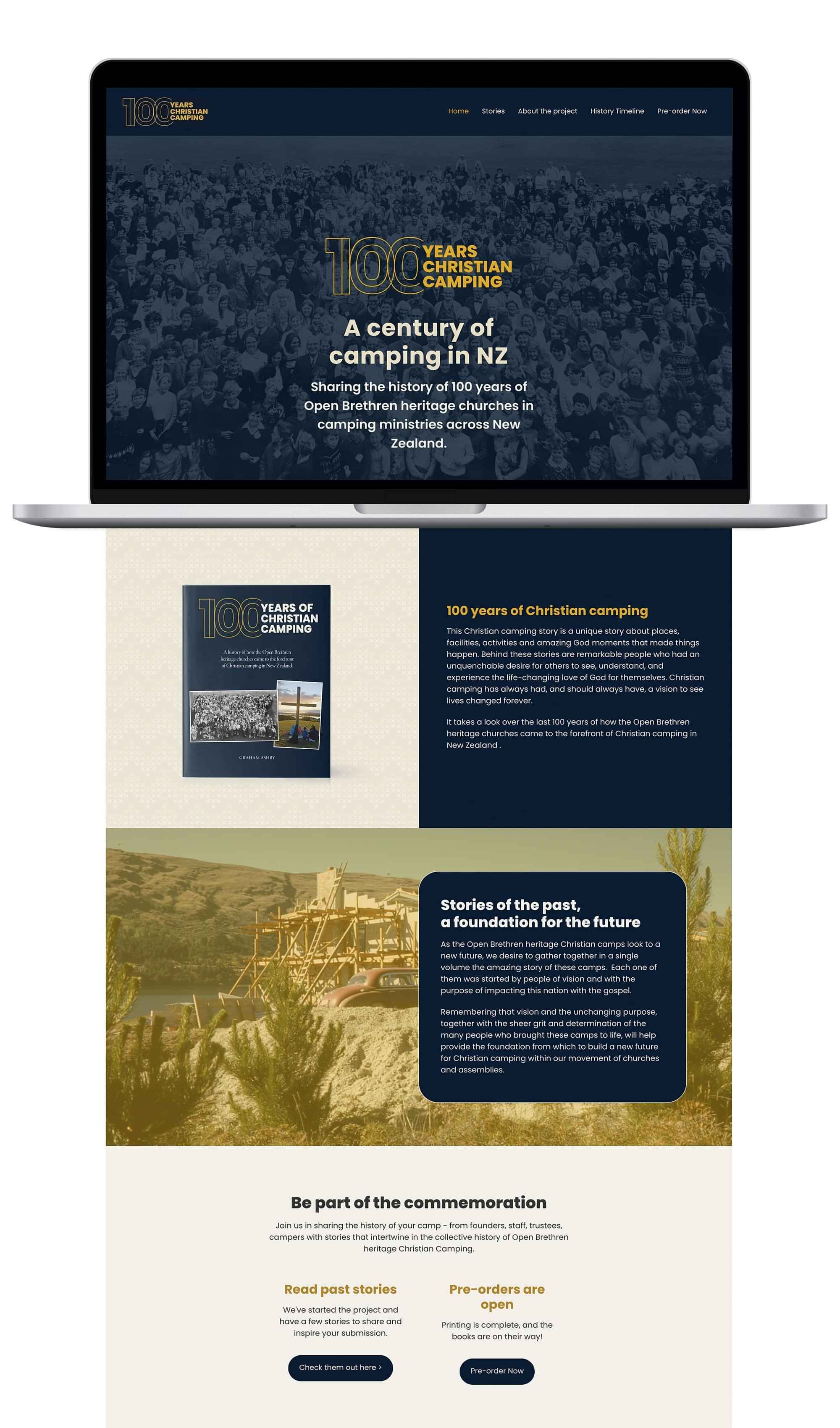 100 years camping in NZ website overivew by Natalie White