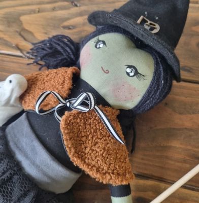 A modern Rag Doll  -  Morgana the Heirloom Witch Doll