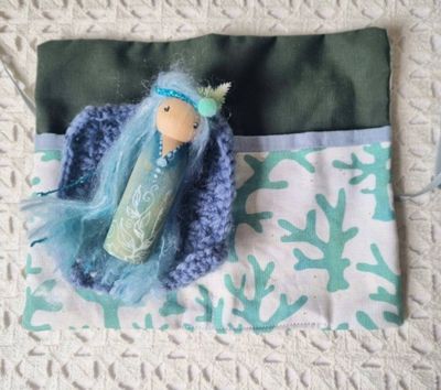 Travel set with Waldorf inspired Pag Doll and blanket- mermaid Gloria♡