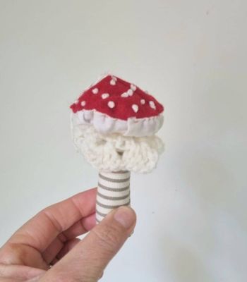 Textile Mushroom Decoration  -Red Small