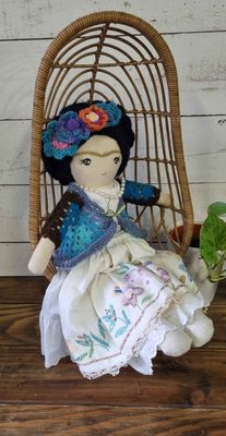 A modern Rag Doll  Frida Kahlo Inspired