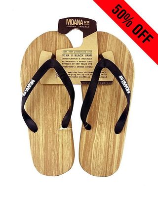 MOANA ROAD Wooden Look Rubber Jandals