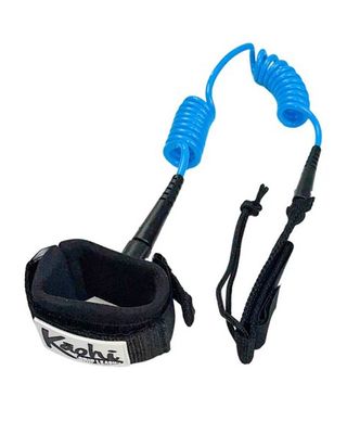 KĀOHI Wing Leash - 6' x 5.5 mm Double Coil with Wrist Cuff