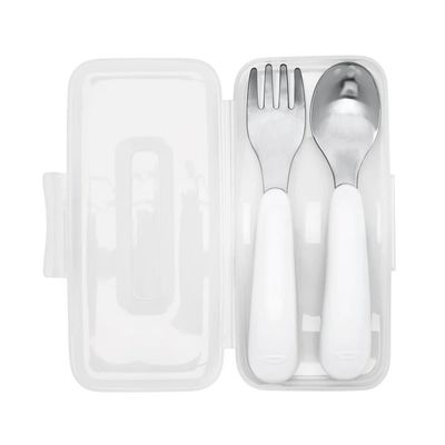 OXO Tot On-The-Go Plastic Fork &amp; Spoon Set With Travel Case