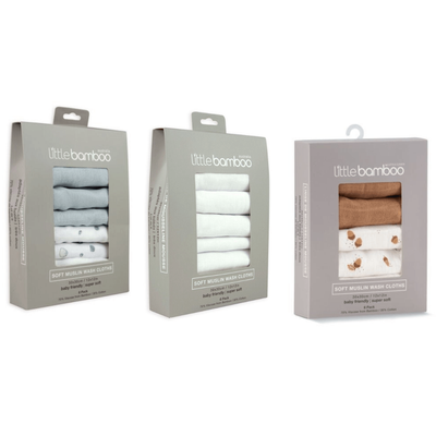 Little Bamboo Muslin Washers 6 pack
