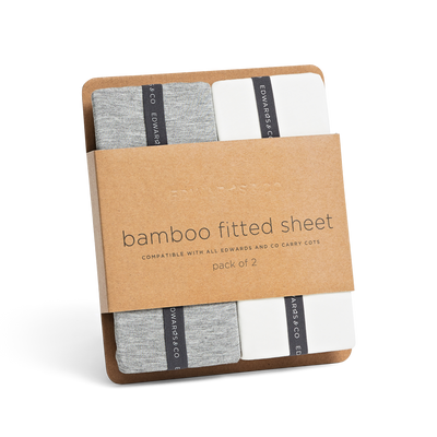 Edwards &amp; Co Bamboo Carry Cot Fitted Sheets