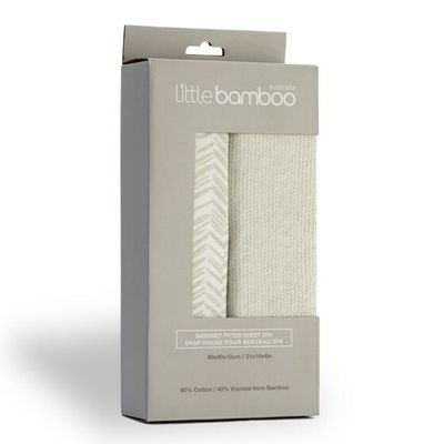 Little Bamboo Jersey Fitted Sheet Bassinet - Herringbone Whisper