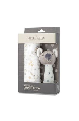 Little Linen Muslin Wrap And Crinkle Toy Cheeky Koala