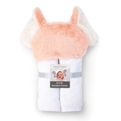 Little Linen Plush Hooded Towel Soft Pink