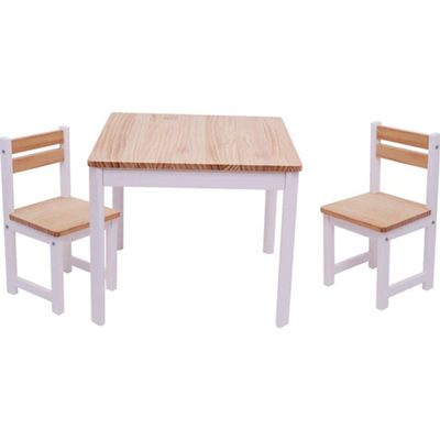 TikkTokk Little Boss Table &amp; Chairs Set Square - White