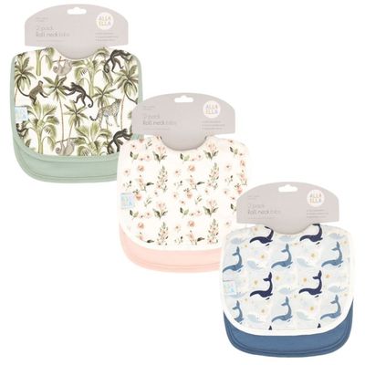All4Ella Roll Neck Bibs - 2 pack