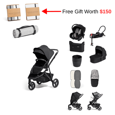 Edwards &amp; Co Oscar M2 Luxury Buggy Bundle Black With Free Gift Worth $150