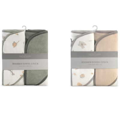 Little Linen Hooded Towel 2pk