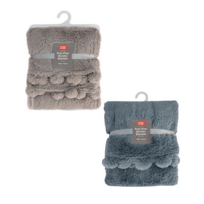 Weegoamigo Plush Pom Pom Blanket Assorted Colours