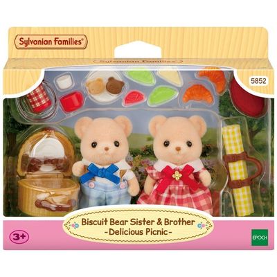 Sylvanian Families Biscuit Bear Sister &amp; Brother Delicious Picnic