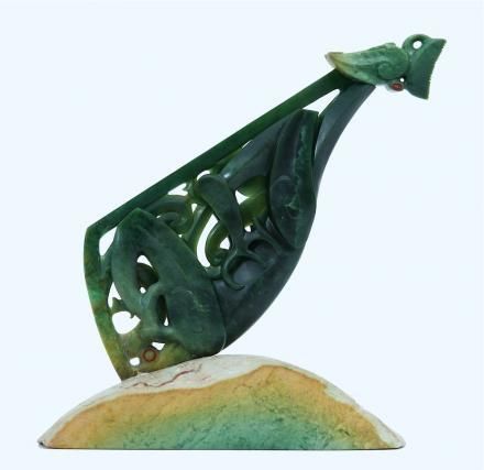 New Zealand Pounamu Tauihu Sculpture