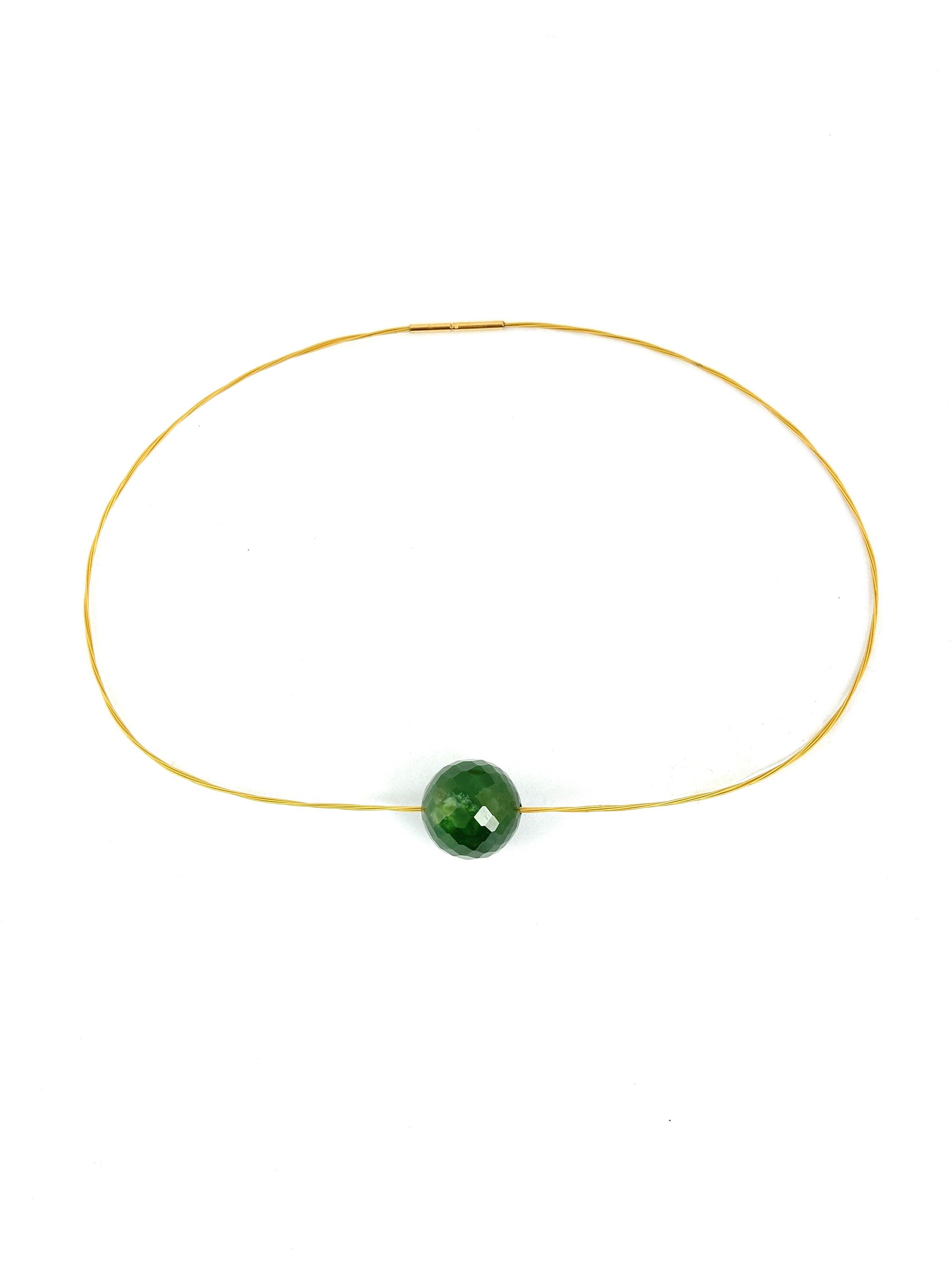 New Zealand Jade (Pounamu) Faceted Bead Necklace