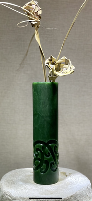 New Zealand Jade (Pounamu) Ipu Vase