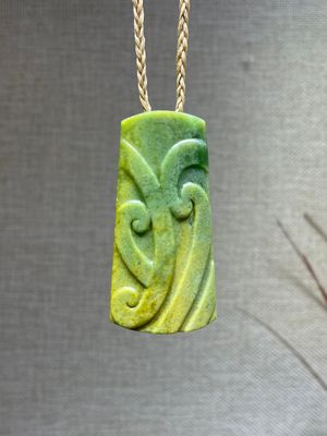 New Zealand Jade (Pounamu) Toki with Koru Designs