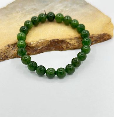 New Zealand Pounamu (Jade) Bead Bracelet - Polished