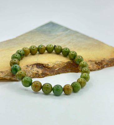 New Zealand Pounamu (Jade) Bead Bracelet - Polished