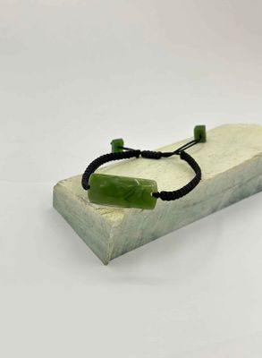 New Zealand Pounamu (Jade) Woven Bracelet
