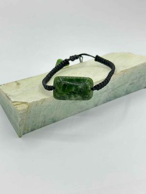 New Zealand Jade (Pounamu) Woven Bracelet