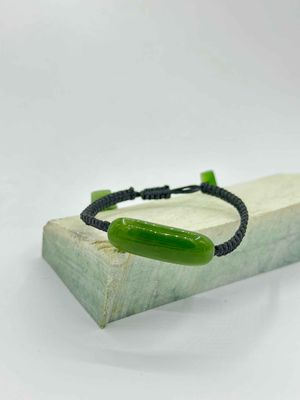 New Zealand Pounamu (Jade) Woven Bracelet