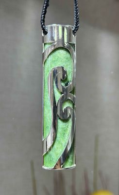 New Zealand Pounamu (Jade) Sterling Silver Toki Pendant​
