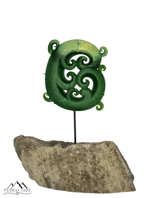 New Zealand Pounamu (Jade) Koru Sculpture
