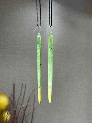 New Zealand Pounamu (Jade) Drop Earrings