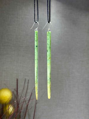 New Zealand Pounamu (Jade) Drop Earrings