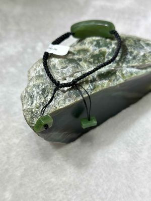 New Zealand Pounamu (Jade) Woven Bracelet