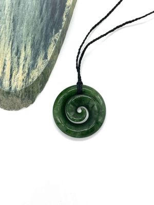 New Zealand (Jade) Pounamu Koru spiral Polished