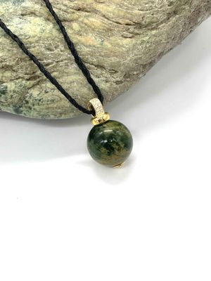 New Zealand (Jade) Pounamu Ball Pendants 18K Gold