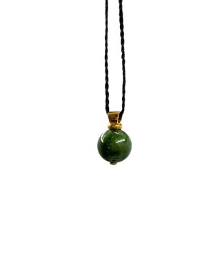 New Zealand Pounamu (Jade) 18K Gold Ball Pendant