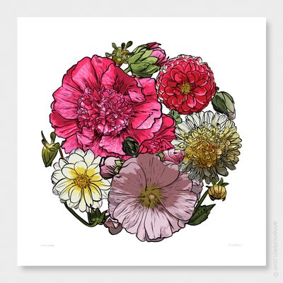 Lucy&#039;s Blooms by Anna Mollekin | Flower Art Print